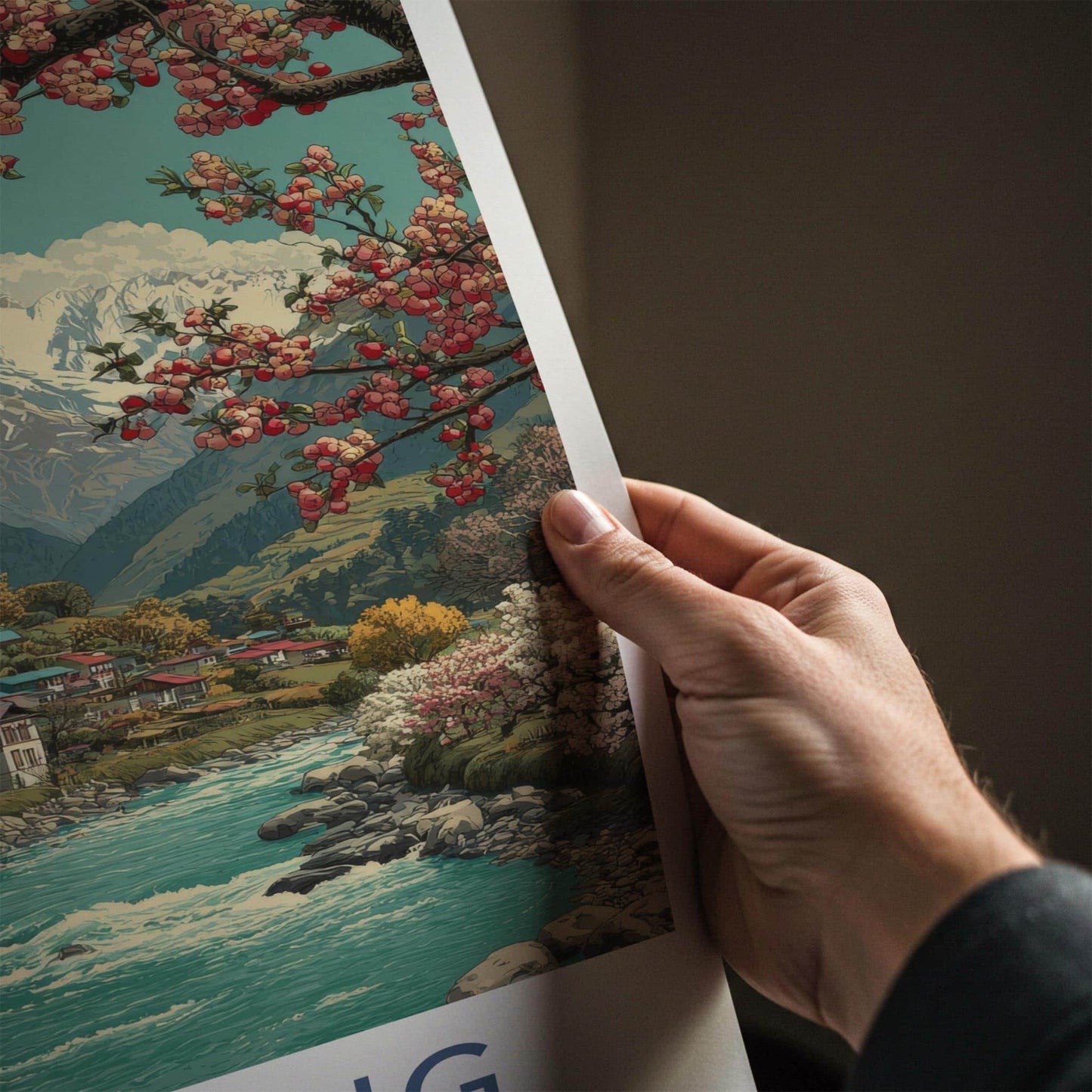 Lachung Poster - India Travel Art - Sikkim Mountain Village Home Decor