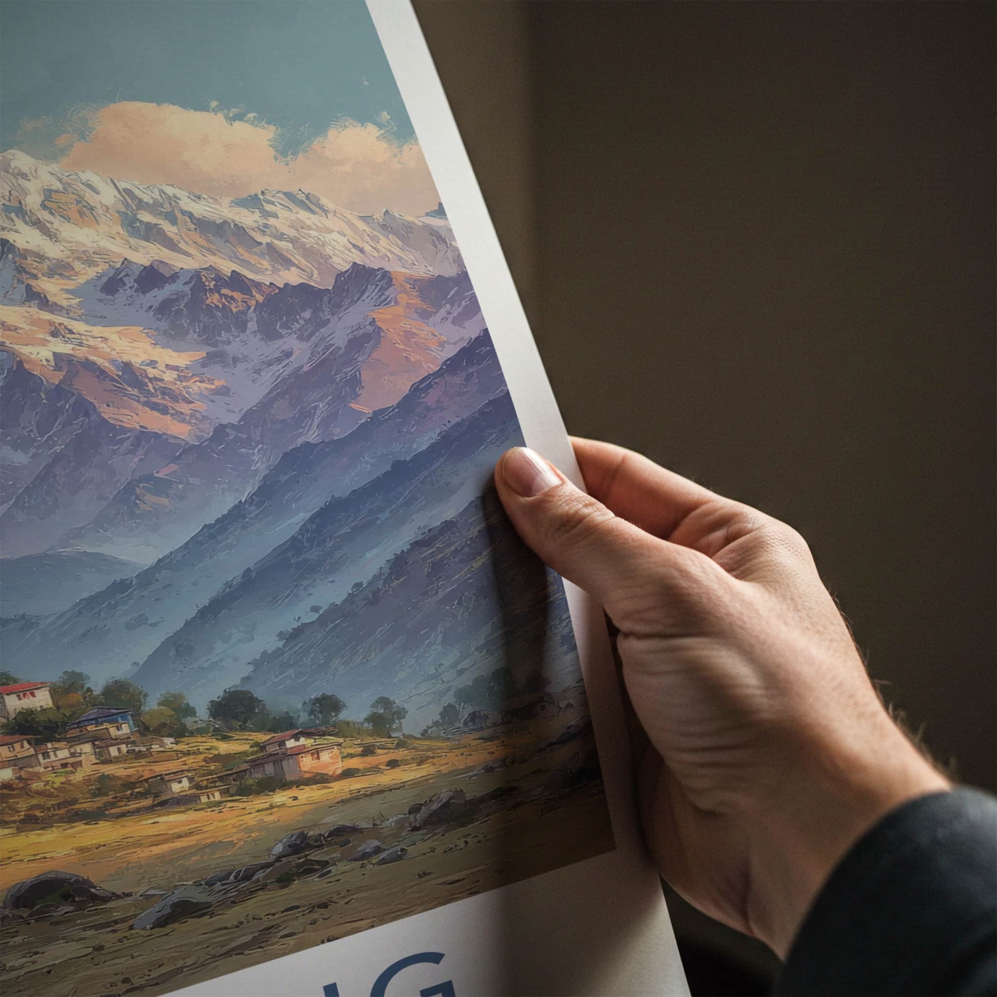Lachung Poster - India Wall Art - Sikkim Mountain Village Home Decor
