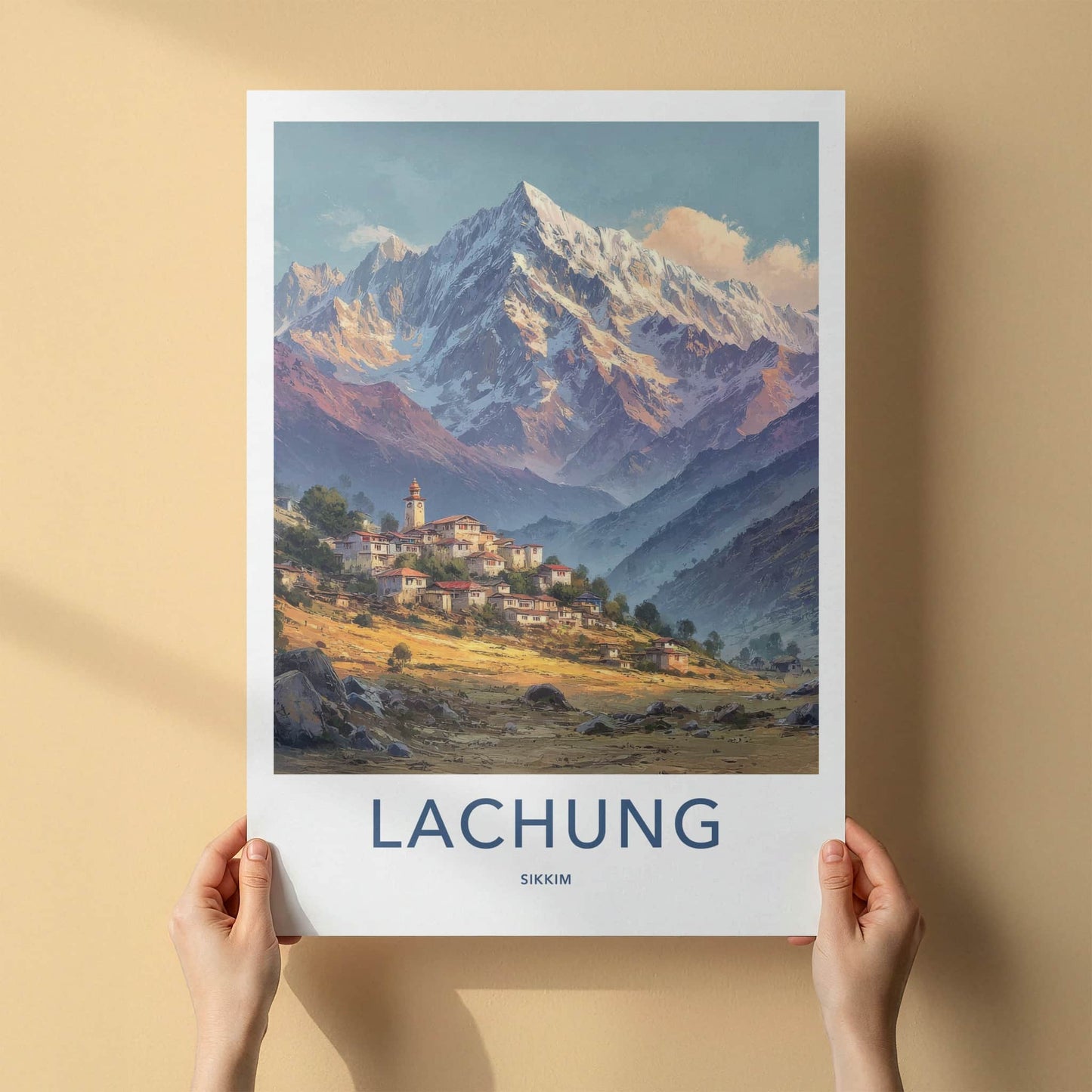 Lachung Poster - India Wall Art - Sikkim Mountain Village Home Decor