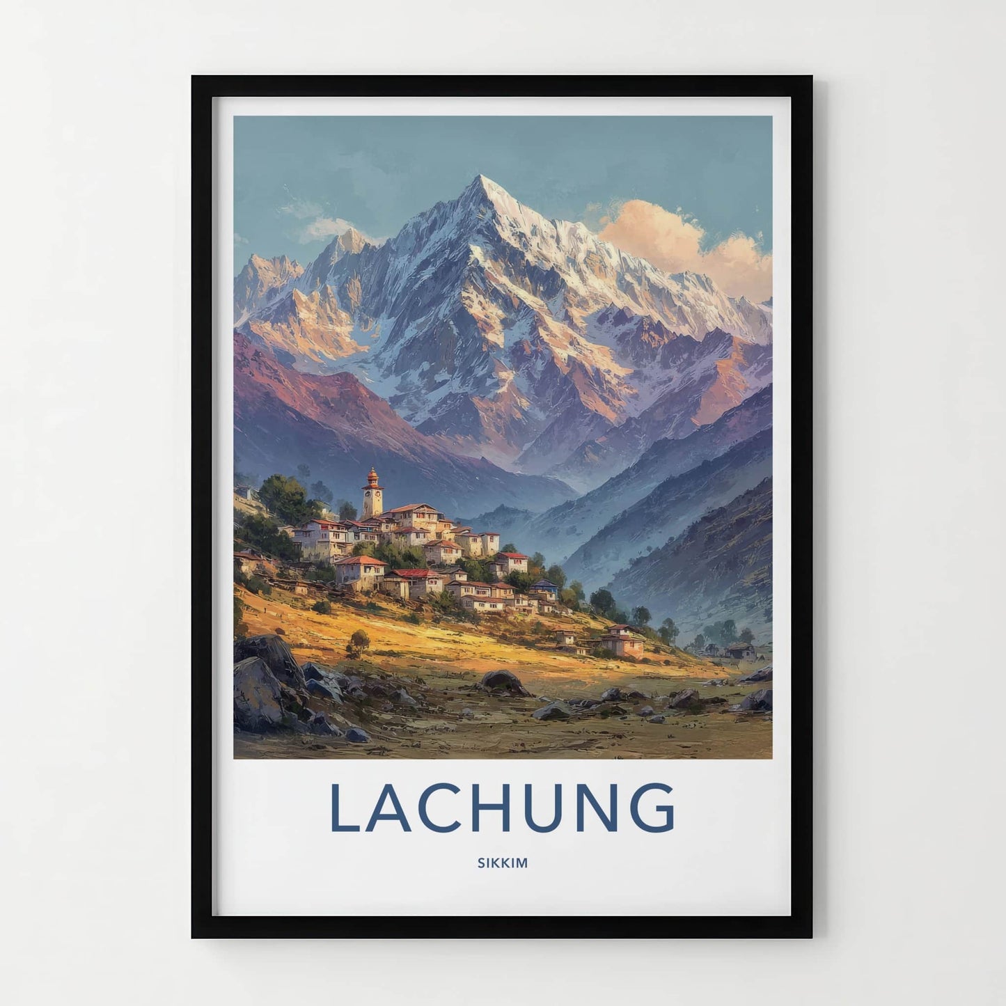 Lachung Poster - India Wall Art - Sikkim Mountain Village Home Decor