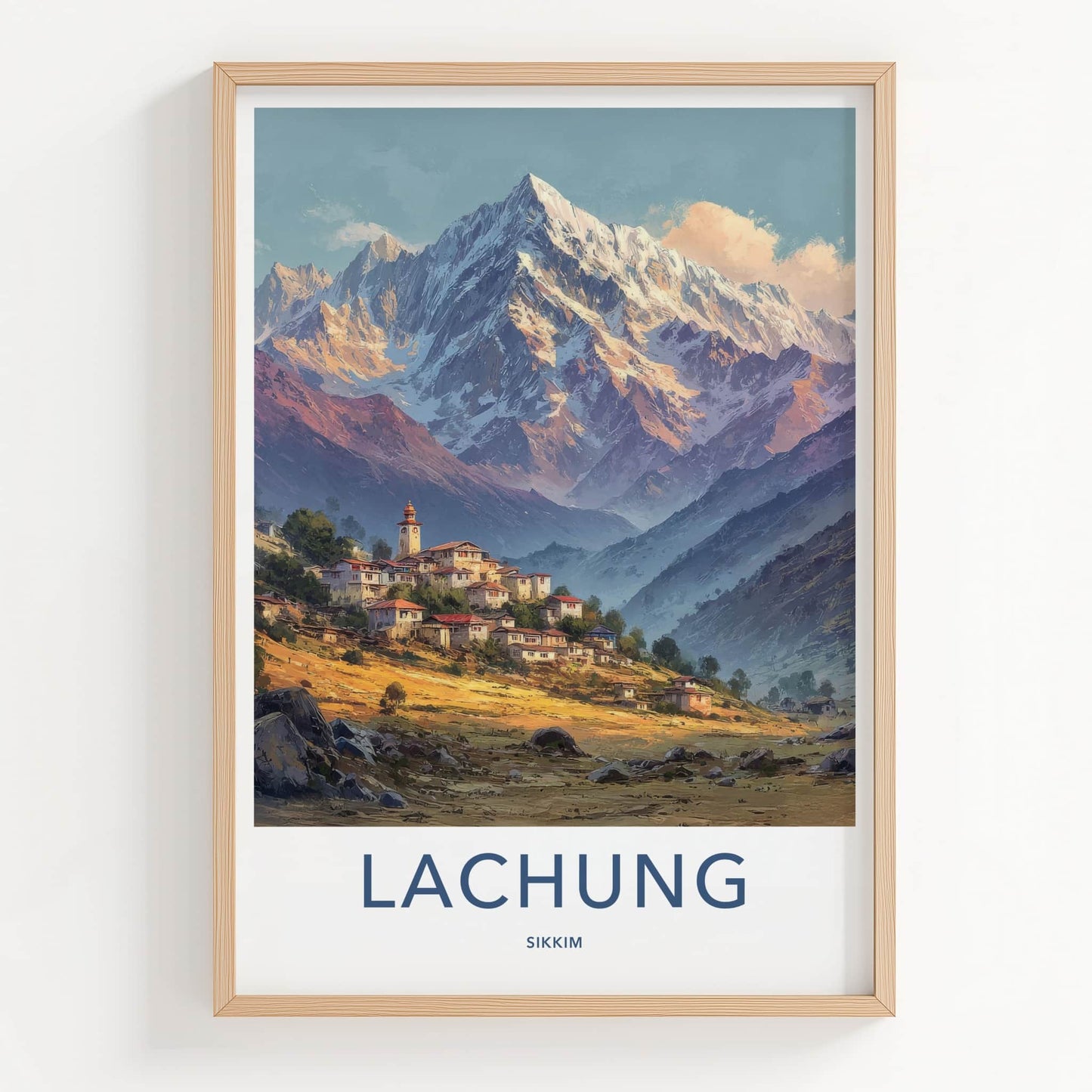 Lachung Poster - India Wall Art - Sikkim Mountain Village Home Decor