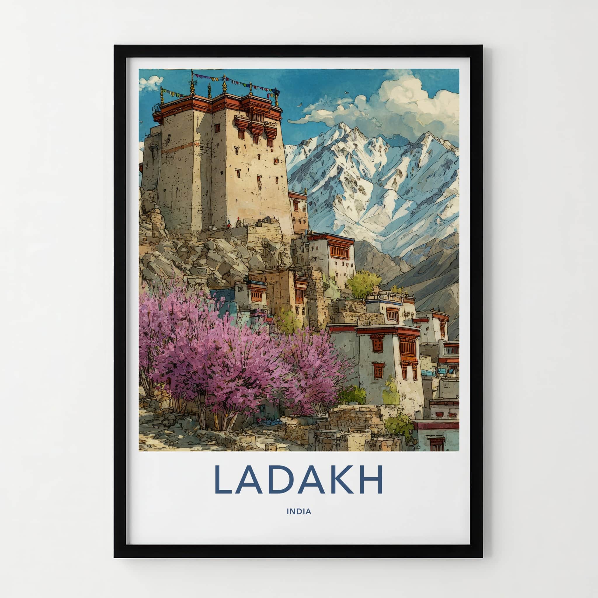 Ladakh Poster - India Framed Print - Jammu Kashmir Palace Home Decor