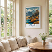 Ladakh Poster - India Framed Print - Ladakh Mountain Monastery Lounge Decor