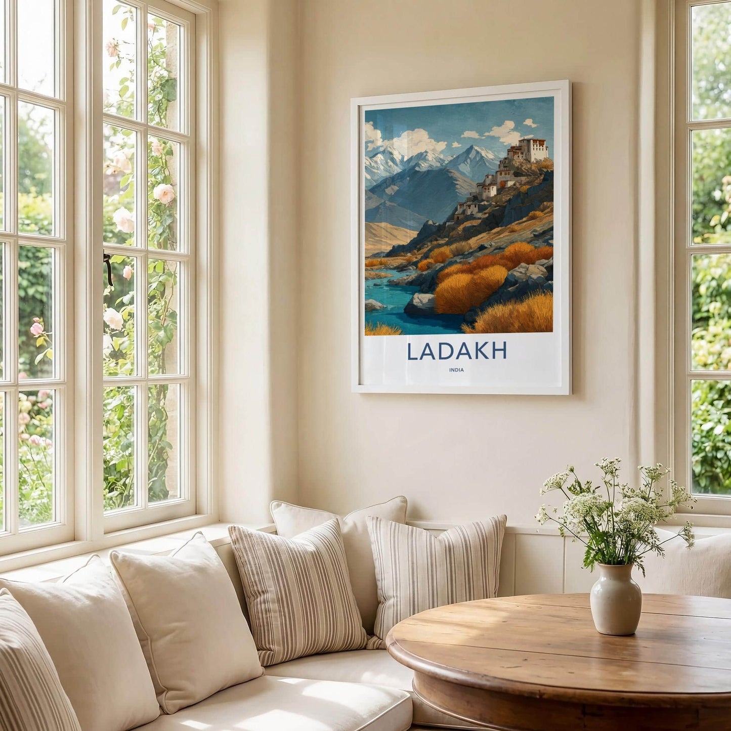 Ladakh Poster - India Framed Print - Ladakh Mountain Monastery Lounge Decor