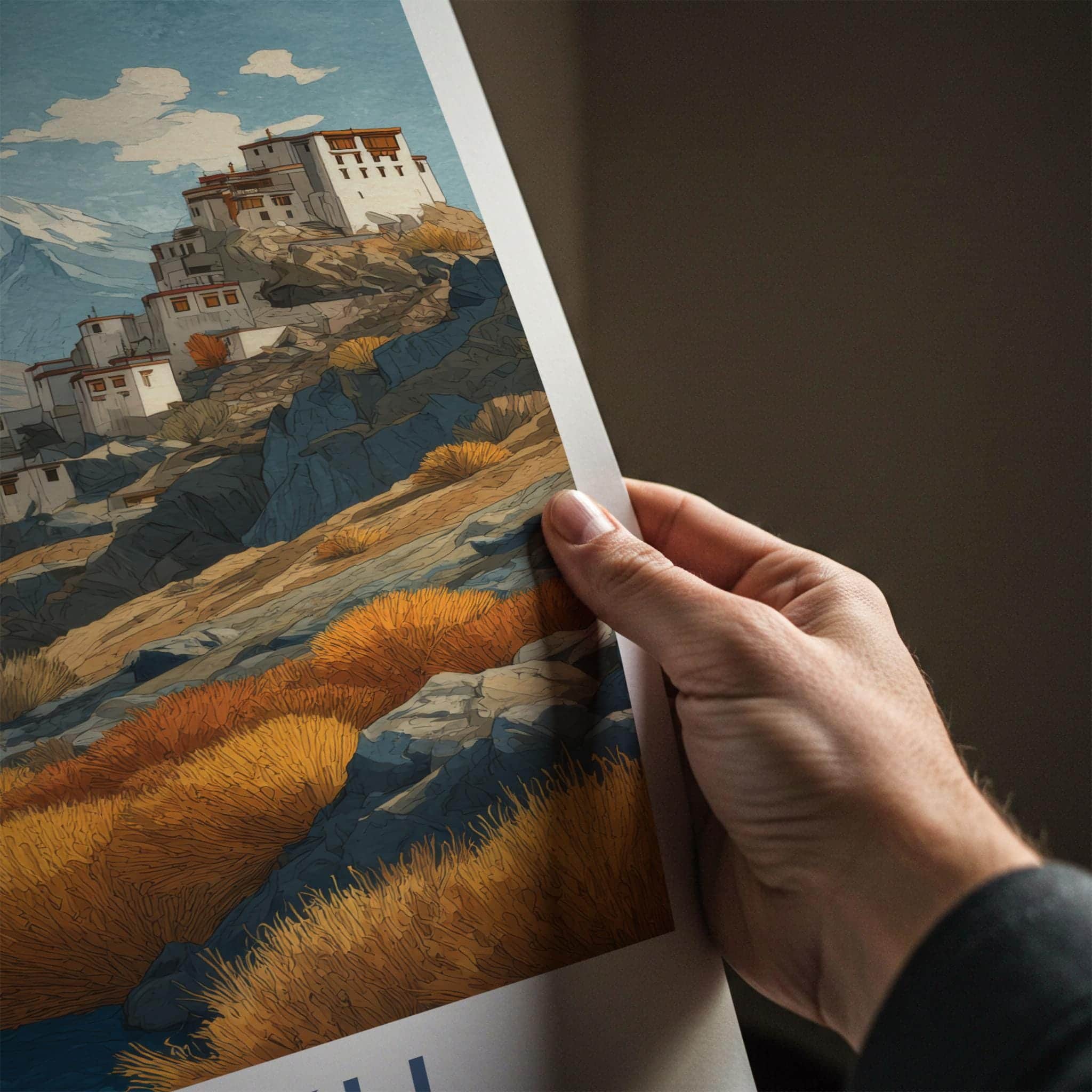 Ladakh Poster - India Framed Print - Ladakh Mountain Monastery Lounge Decor