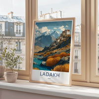Ladakh Poster - India Framed Print - Ladakh Mountain Monastery Lounge Decor