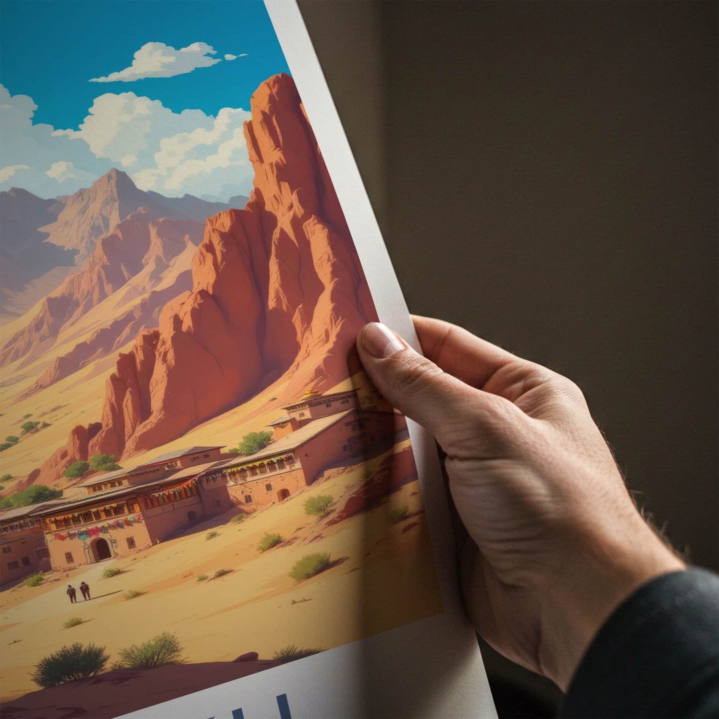 Ladakh Poster - India Travel Art - Ladakh Desert Village Home Decor