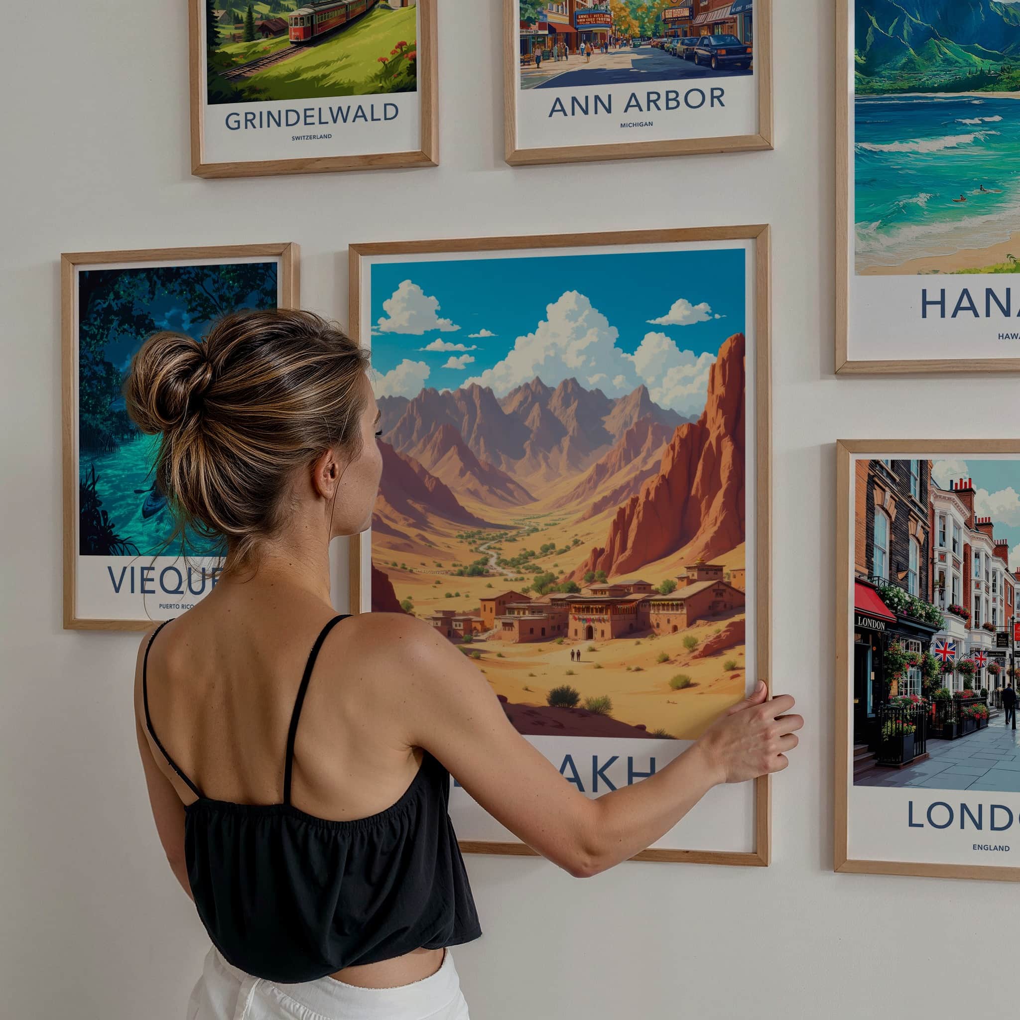 Ladakh Poster - India Travel Art - Ladakh Desert Village Home Decor