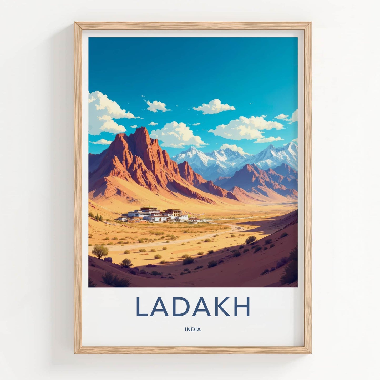 Ladakh Poster - India Wall Art - Ladakh Arid Mountain Monastery Home Decor