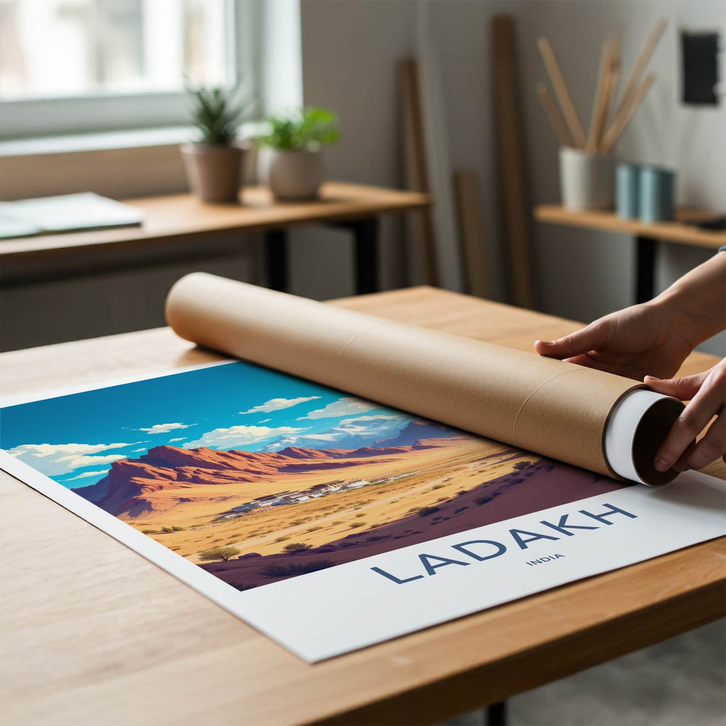 Ladakh Poster - India Wall Art - Ladakh Arid Mountain Monastery Home Decor