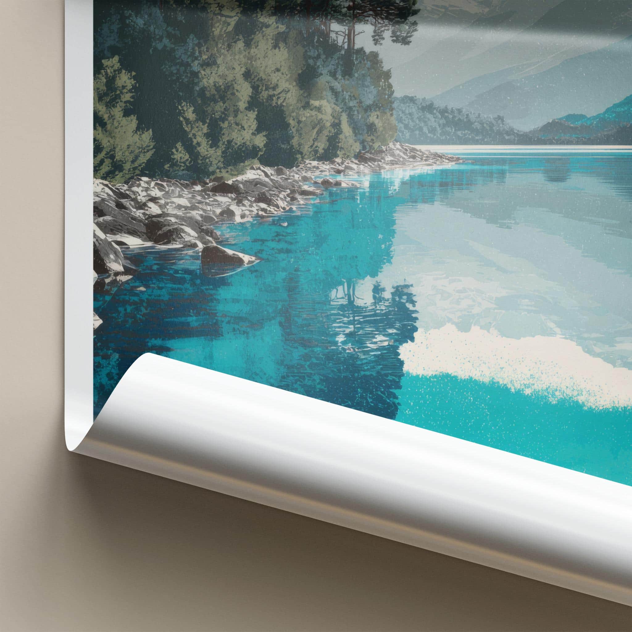 Lago del Desierto Poster - Argentina Travel Art - Clear Lake Mountains Home Decor
