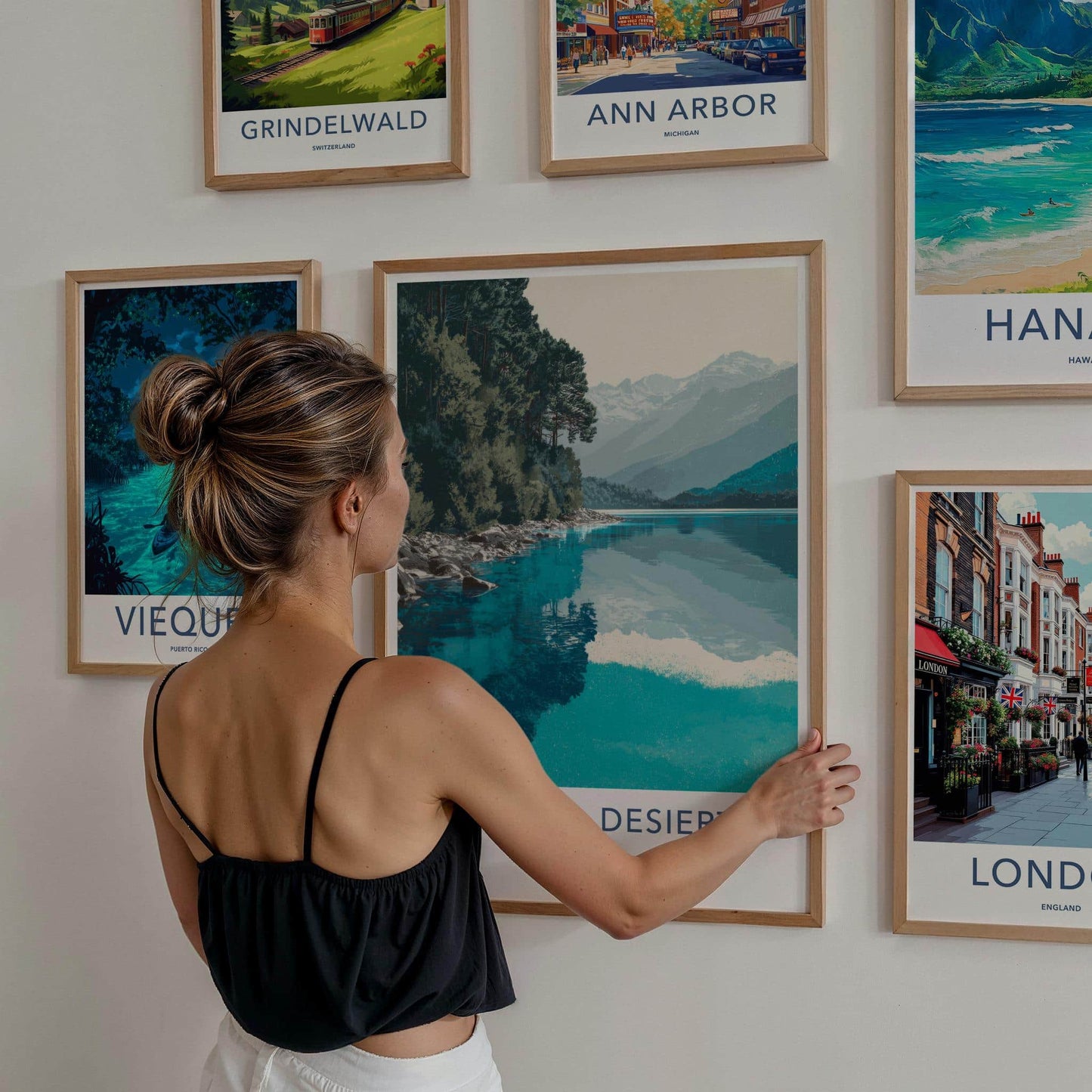 Lago del Desierto Poster - Argentina Travel Art - Clear Lake Mountains Home Decor