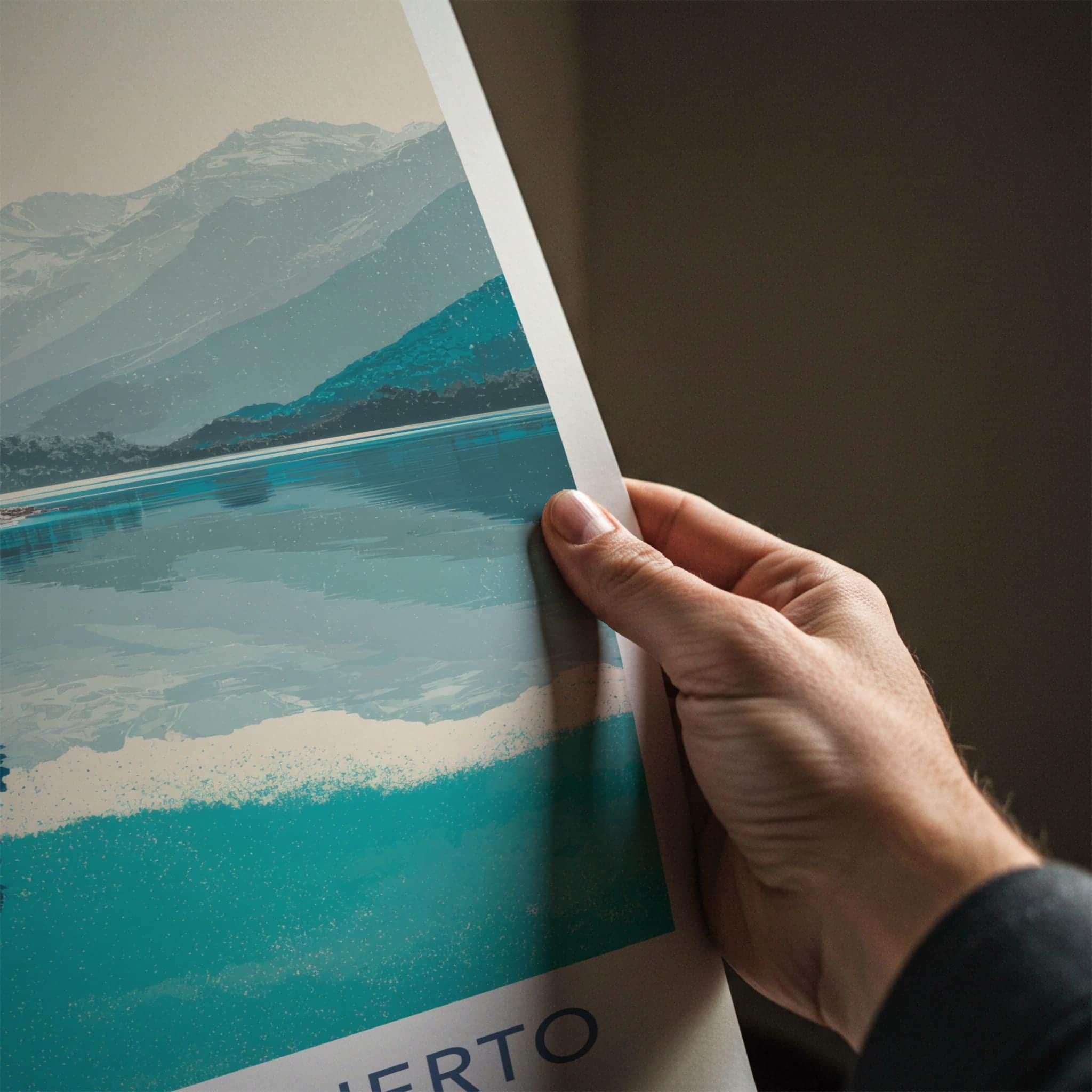 Lago del Desierto Poster - Argentina Travel Art - Clear Lake Mountains Home Decor
