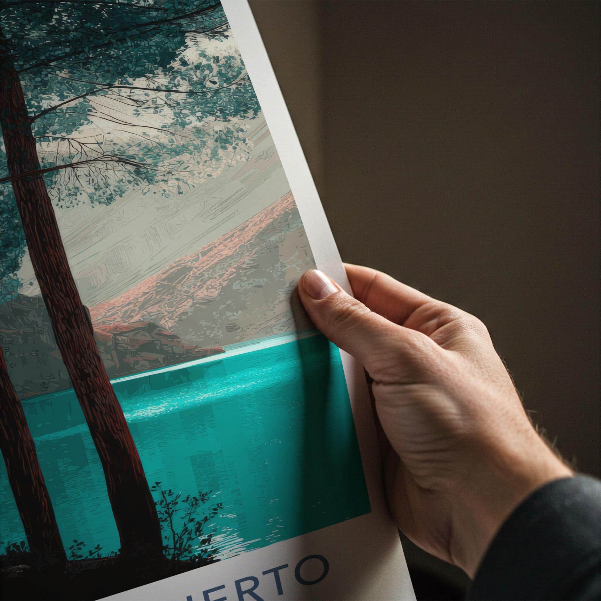 Lago Del Desierto Poster - Argentina Wall Art - Turquoise Lake Forest Home Decor