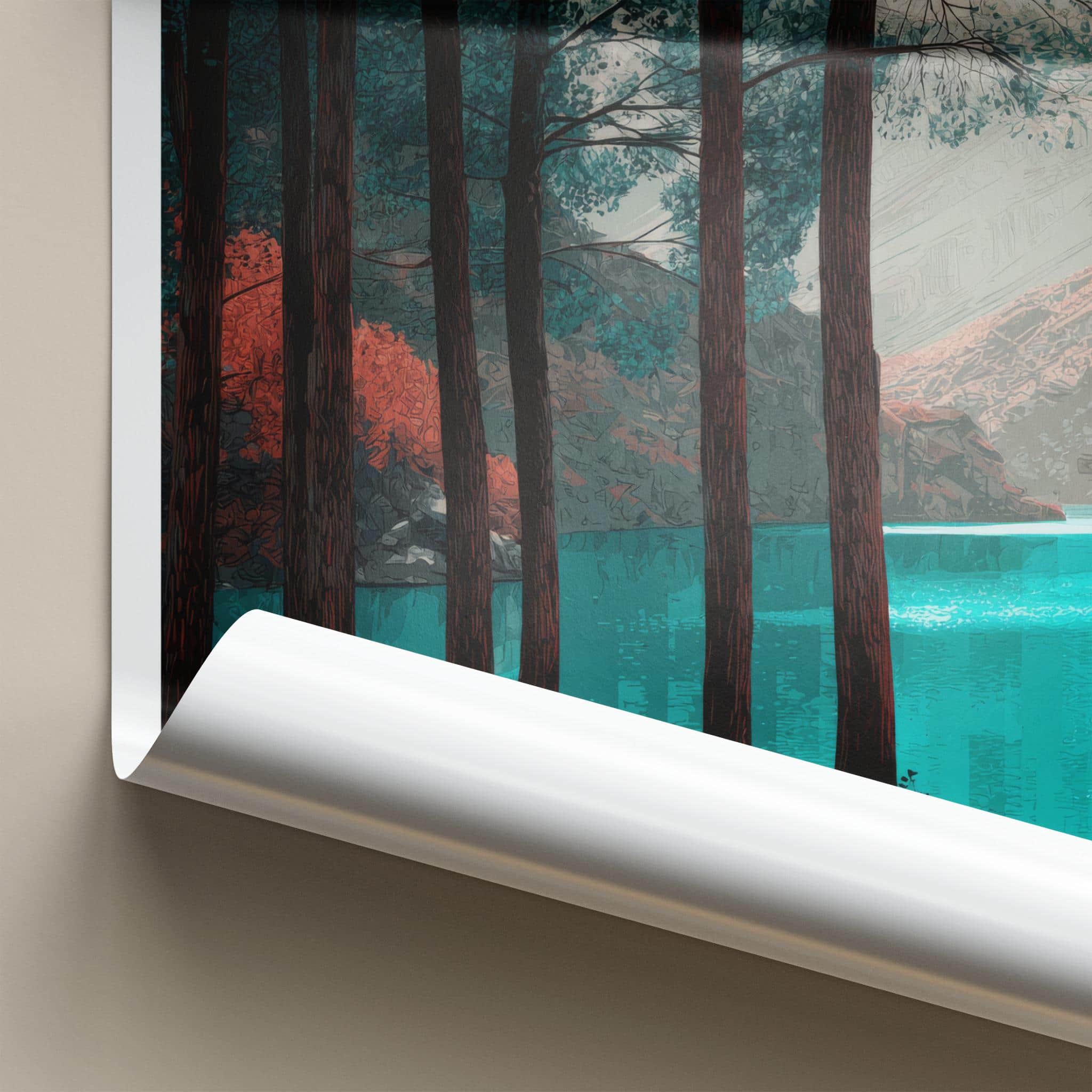 Lago Del Desierto Poster - Argentina Wall Art - Turquoise Lake Forest Home Decor