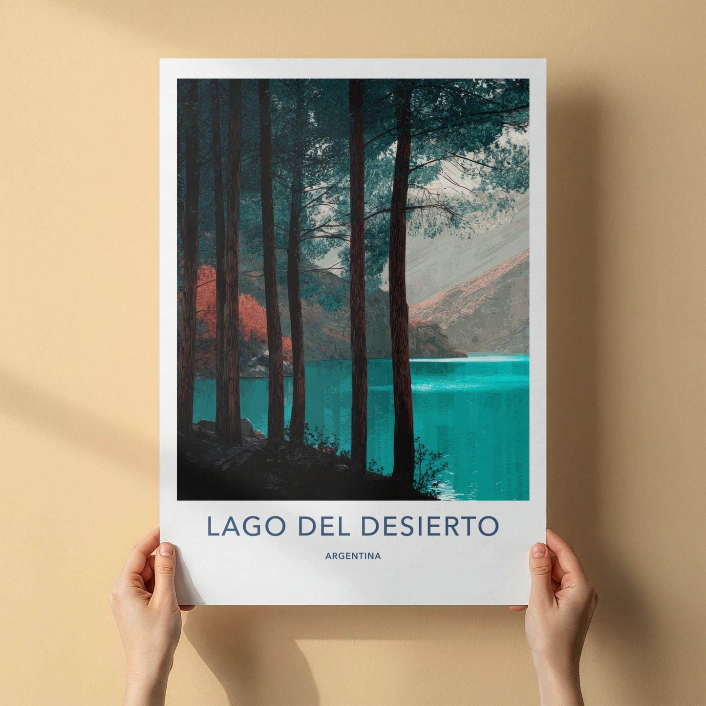 Lago Del Desierto Poster - Argentina Wall Art - Turquoise Lake Forest Home Decor