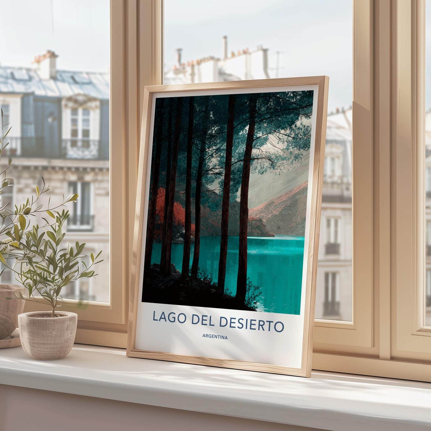 Lago Del Desierto Poster - Argentina Wall Art - Turquoise Lake Forest Home Decor