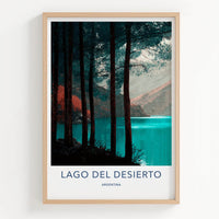 Lago Del Desierto Poster - Argentina Wall Art - Turquoise Lake Forest Home Decor