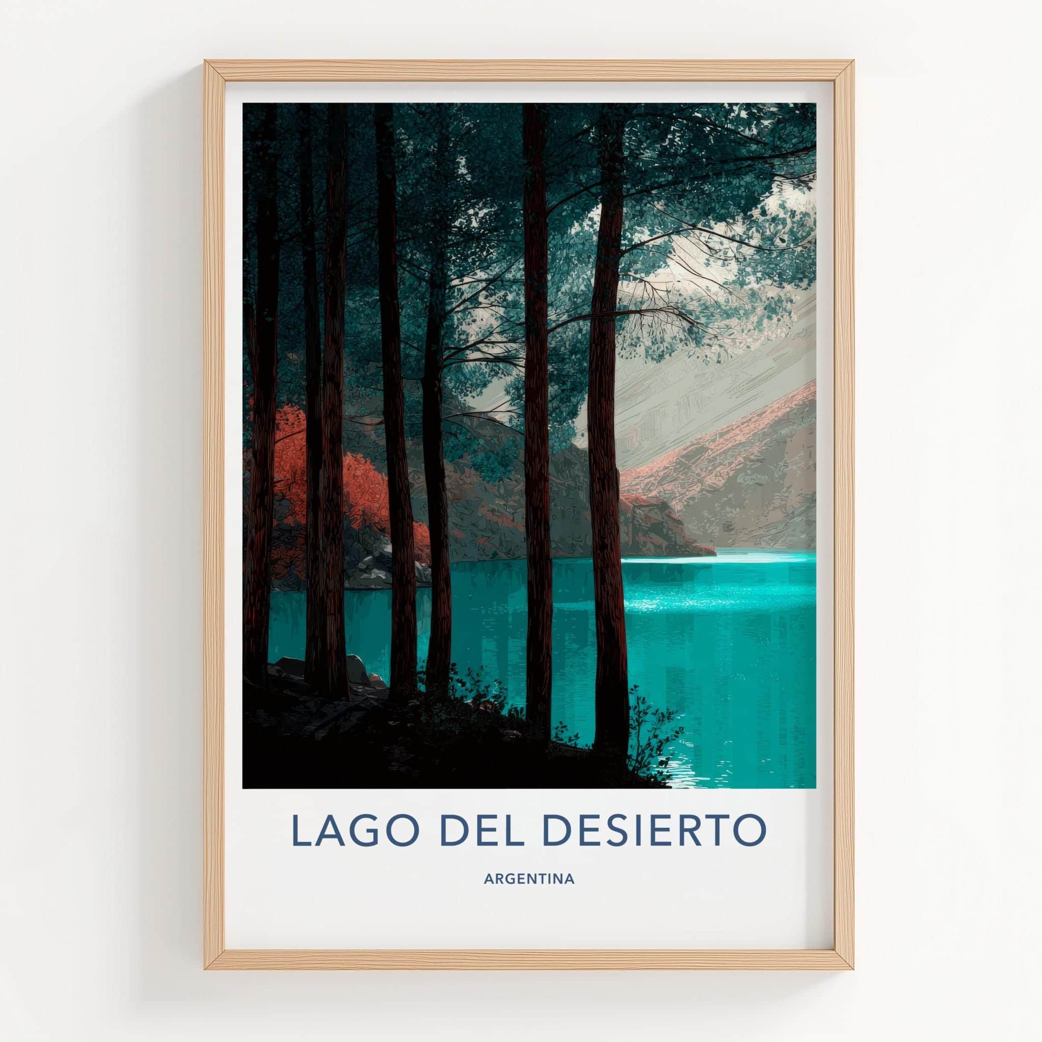 Lago Del Desierto Poster - Argentina Wall Art - Turquoise Lake Forest Home Decor