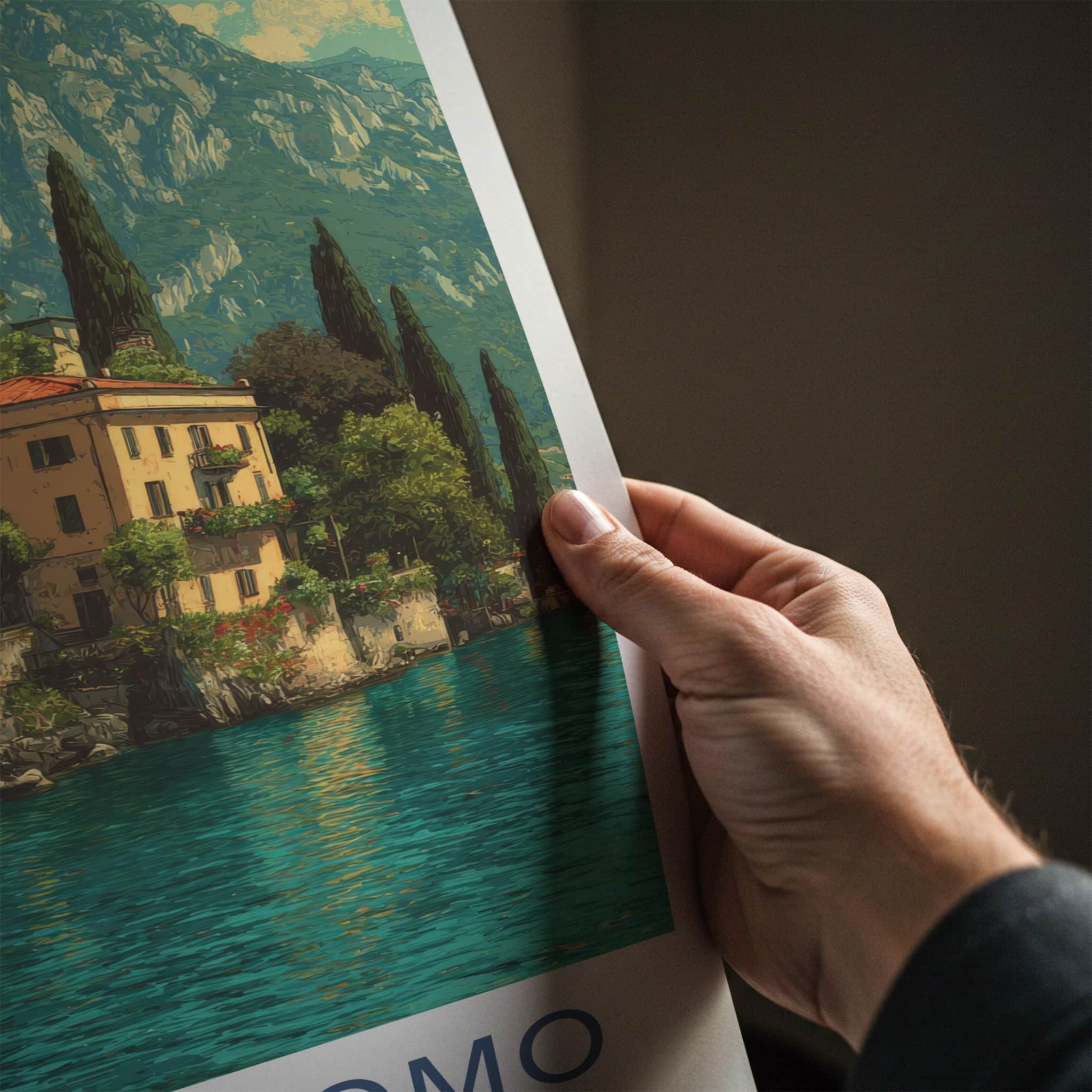 Lago Di Como Poster - Italy Art Print - Lakeside Homes Mountains Gallery Art