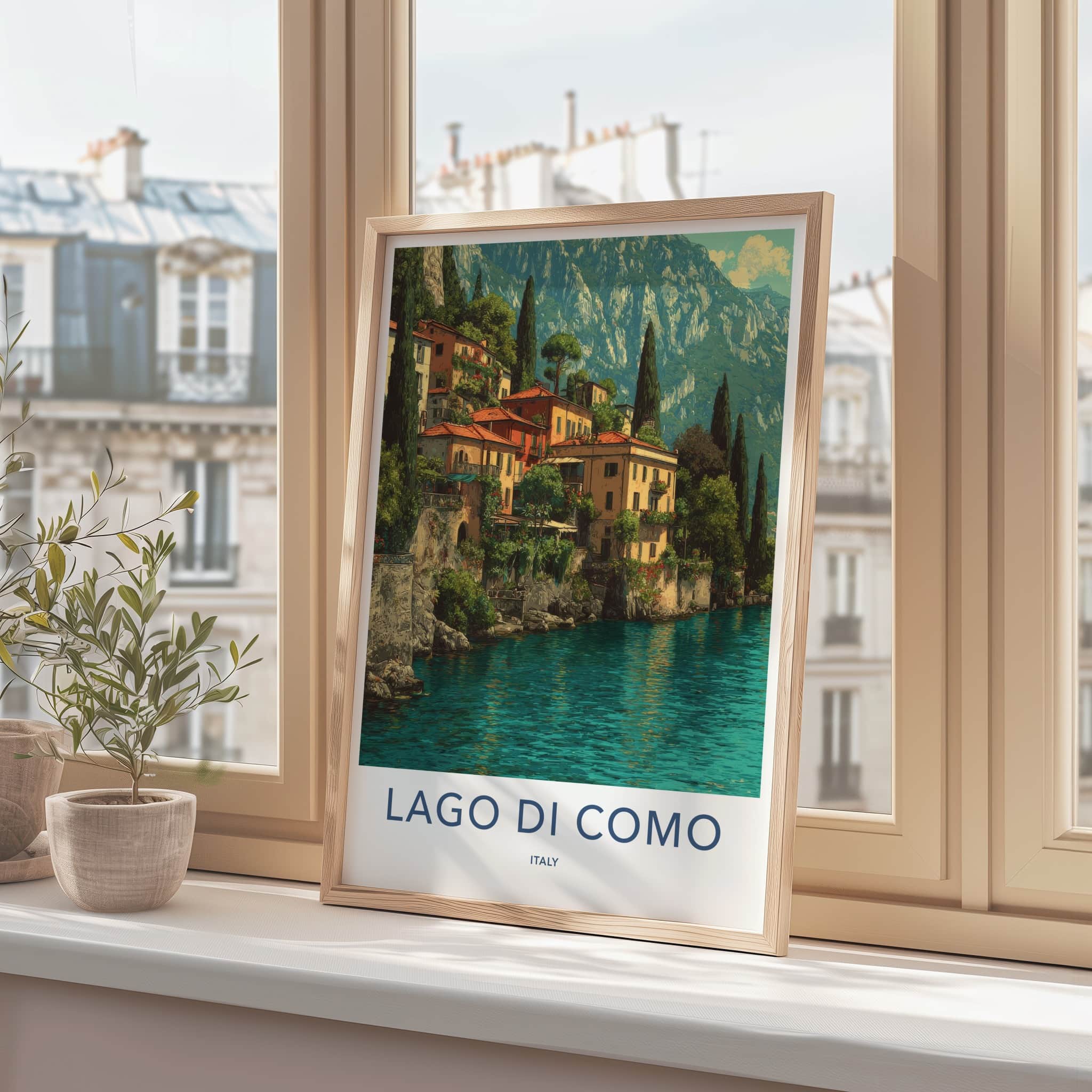 Lago Di Como Poster - Italy Art Print - Lakeside Homes Mountains Gallery Art