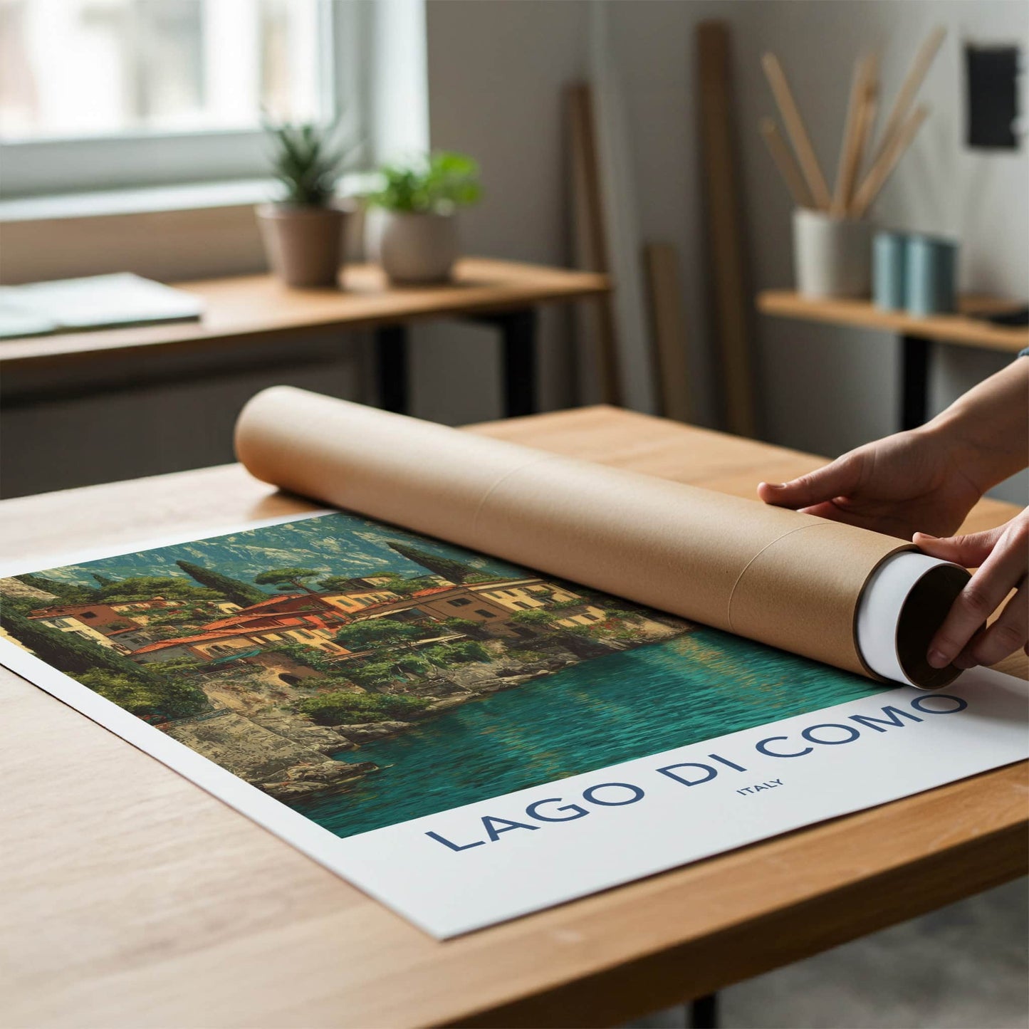 Lago Di Como Poster - Italy Art Print - Lakeside Homes Mountains Gallery Art