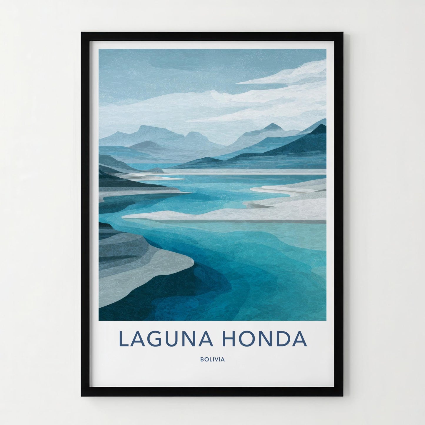 Laguna Honda Poster - Bolivia Travel Art - Turquoise Lake Mountains Home Decor