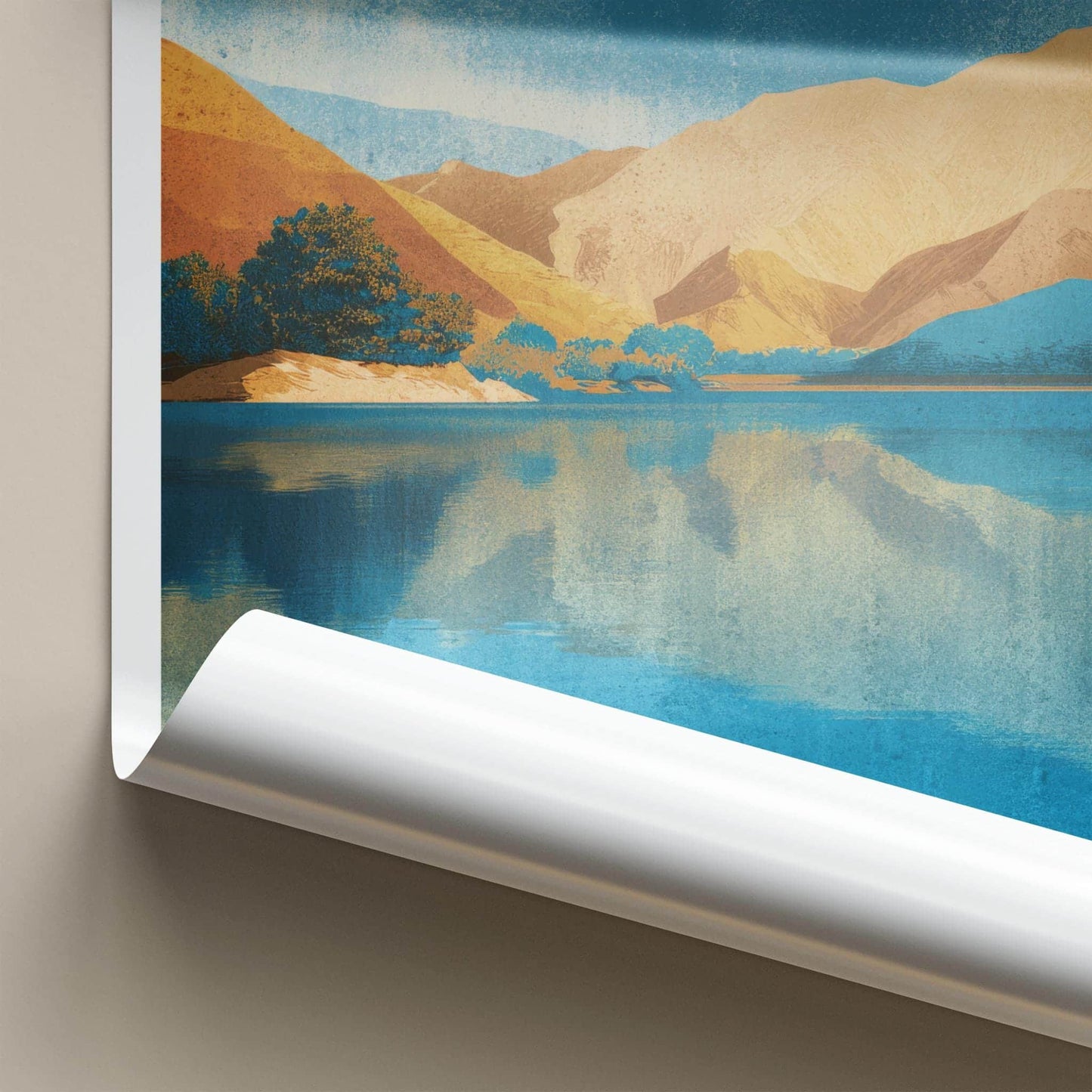 Laguna Huaypo Poster - Peru Travel Art - Mountain Lake Reflection Home Decor