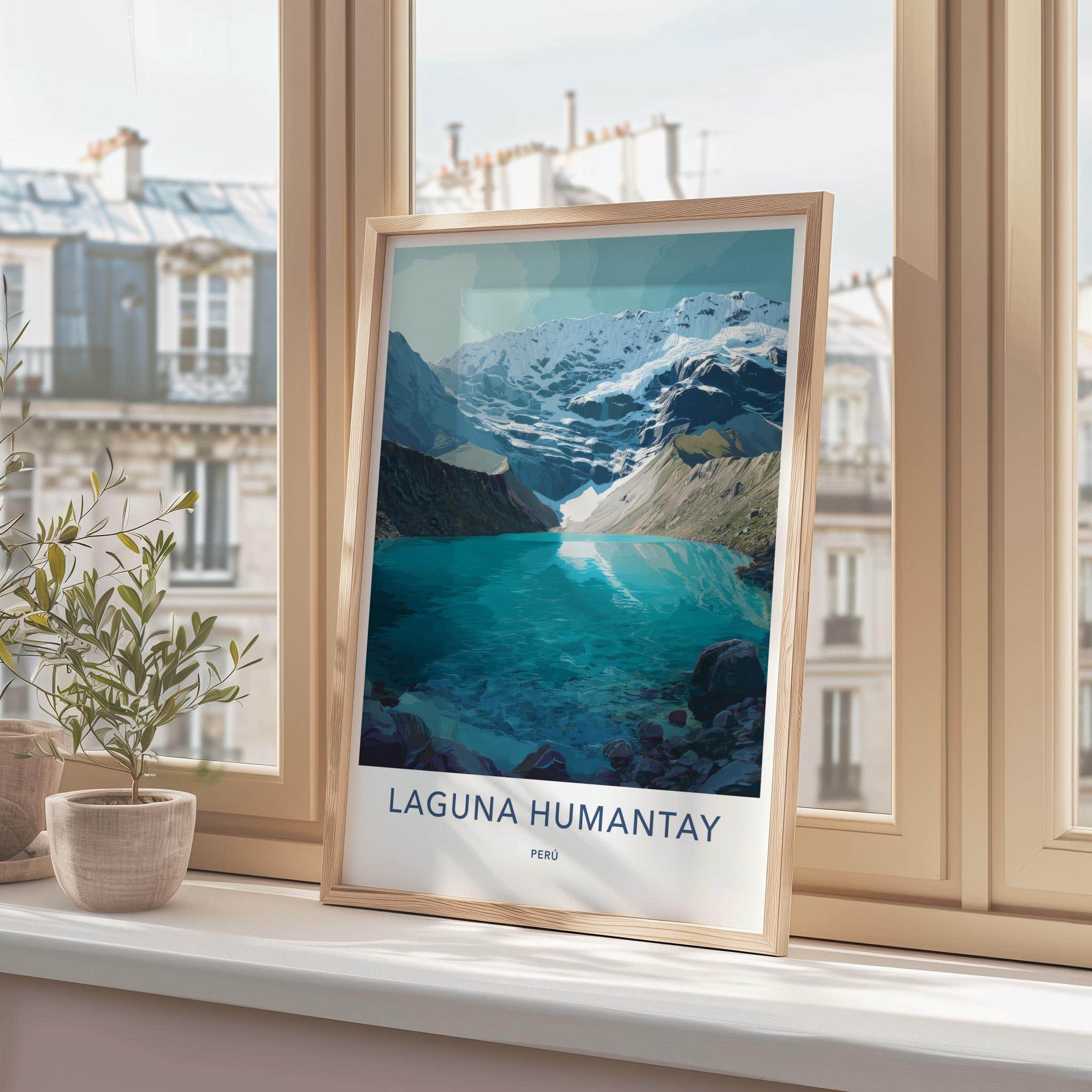 Laguna Humantay Poster - Peru Travel Art - Turquoise Lake Mountains Home Decor