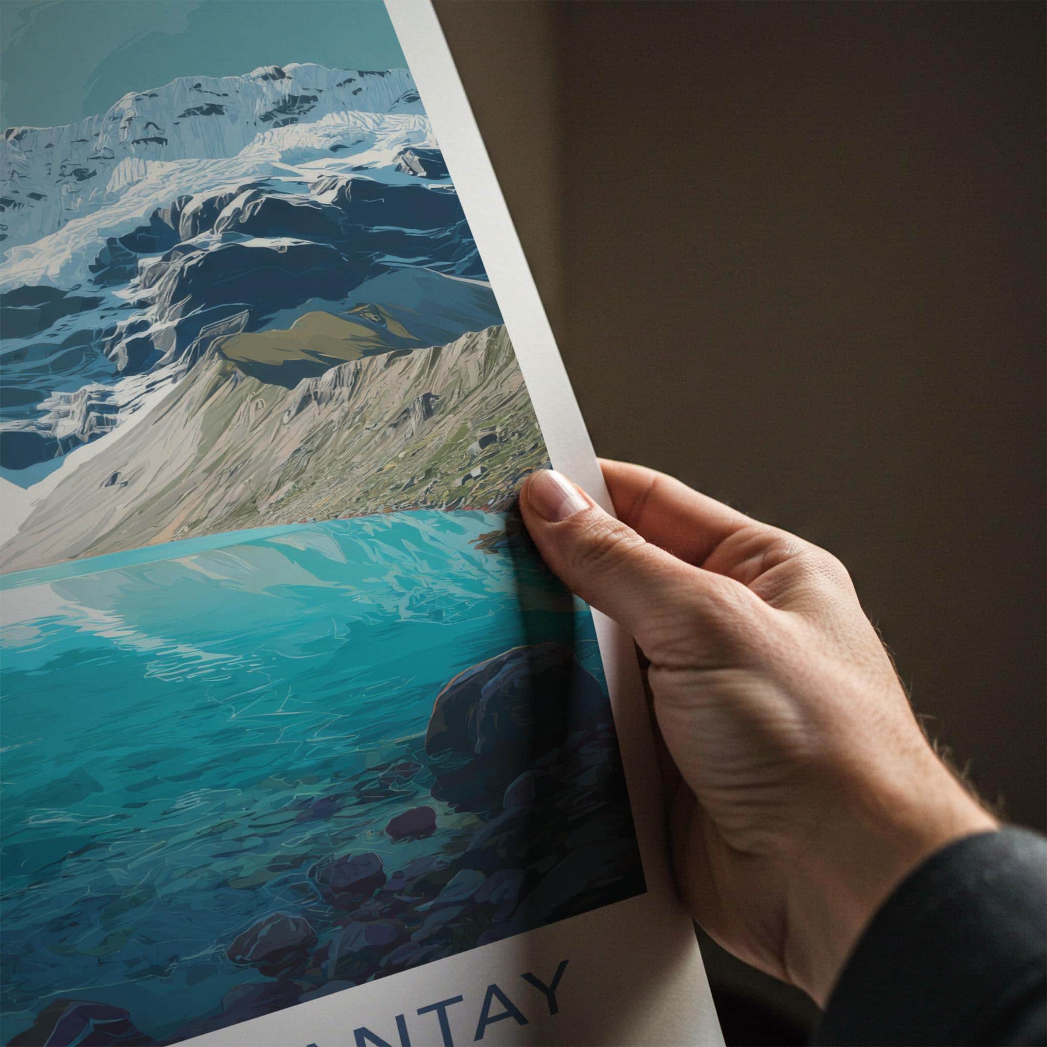 Laguna Humantay Poster - Peru Travel Art - Turquoise Lake Mountains Home Decor