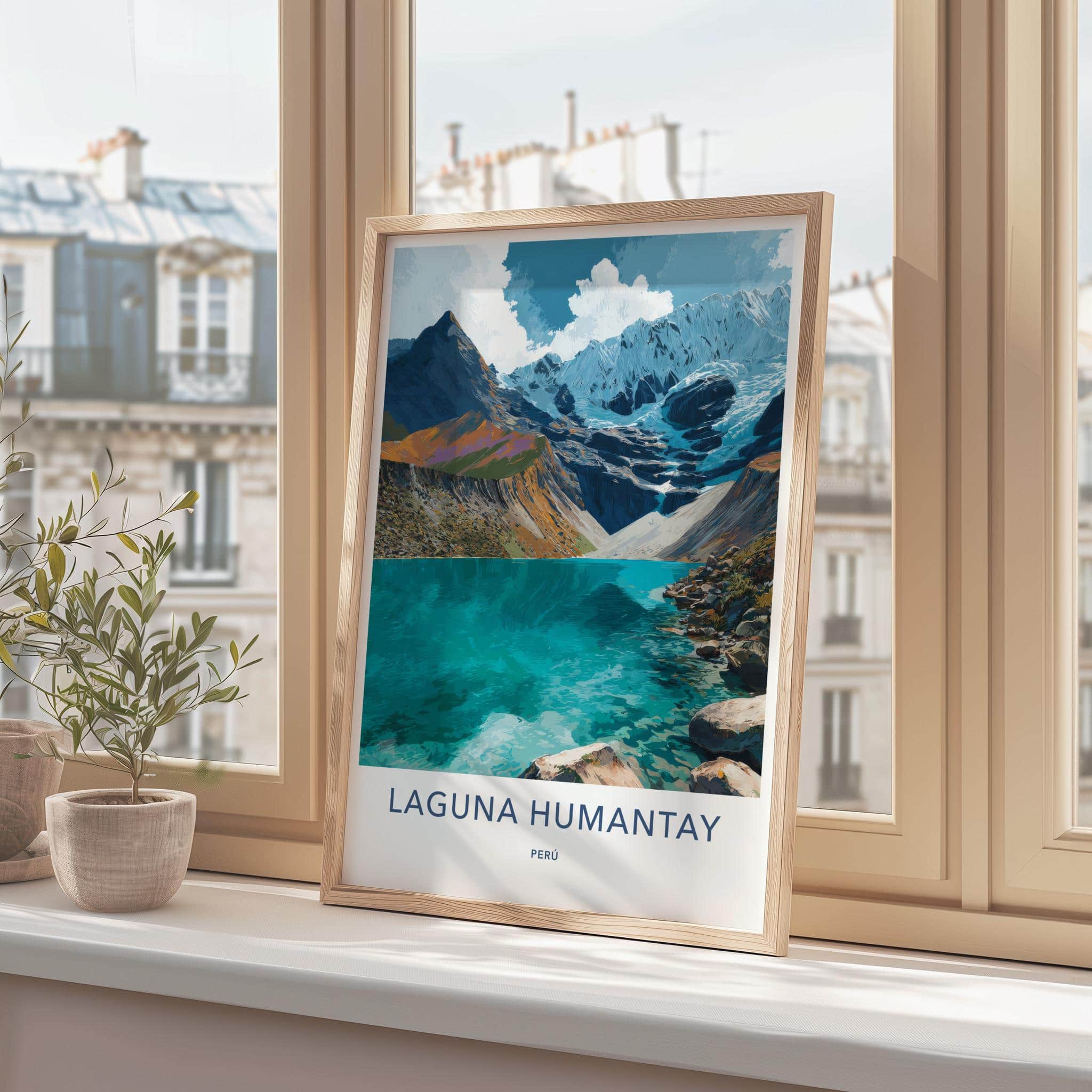 Laguna Humantay Poster - Peru Travel Art - Turquoise Lake Peaks Home Decor