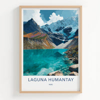 Laguna Humantay Poster - Peru Travel Art - Turquoise Lake Peaks Home Decor