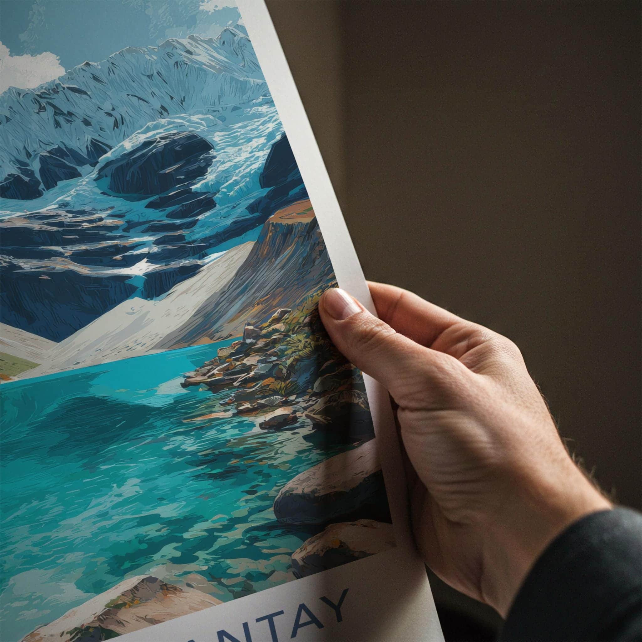 Laguna Humantay Poster - Peru Travel Art - Turquoise Lake Peaks Home Decor