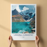 Laguna Humantay Poster - Peru Travel Art - Turquoise Lake Peaks Home Decor