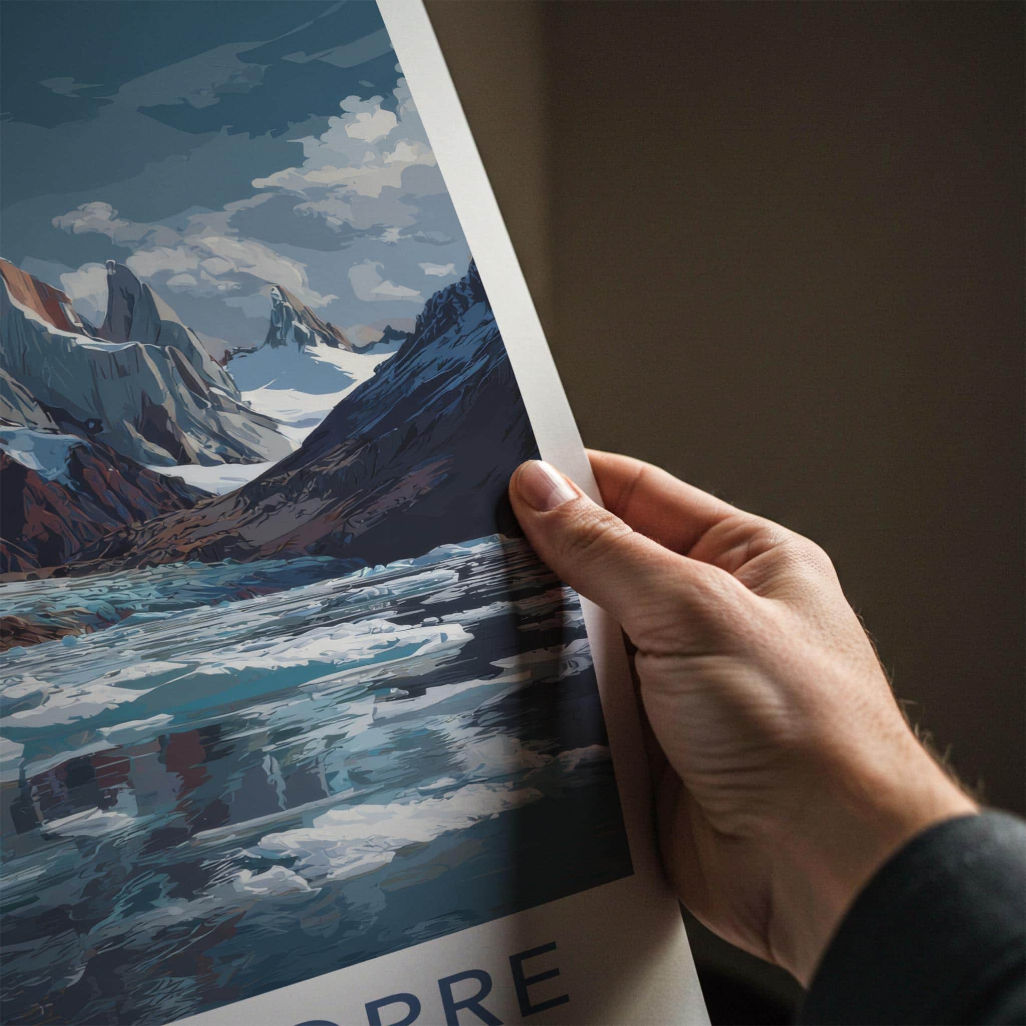 Laguna Torre Poster - Argentina Travel Art - Glacier Lake Icebergs Home Decor