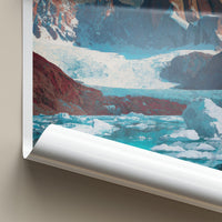 Laguna Torre Poster - Argentina Travel Art - Icy Lake Peaks Home Decor