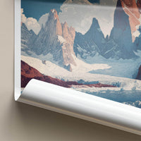 Laguna Torre Poster - Argentina Travel Print - Snowy Glacial Lake Wall Decor