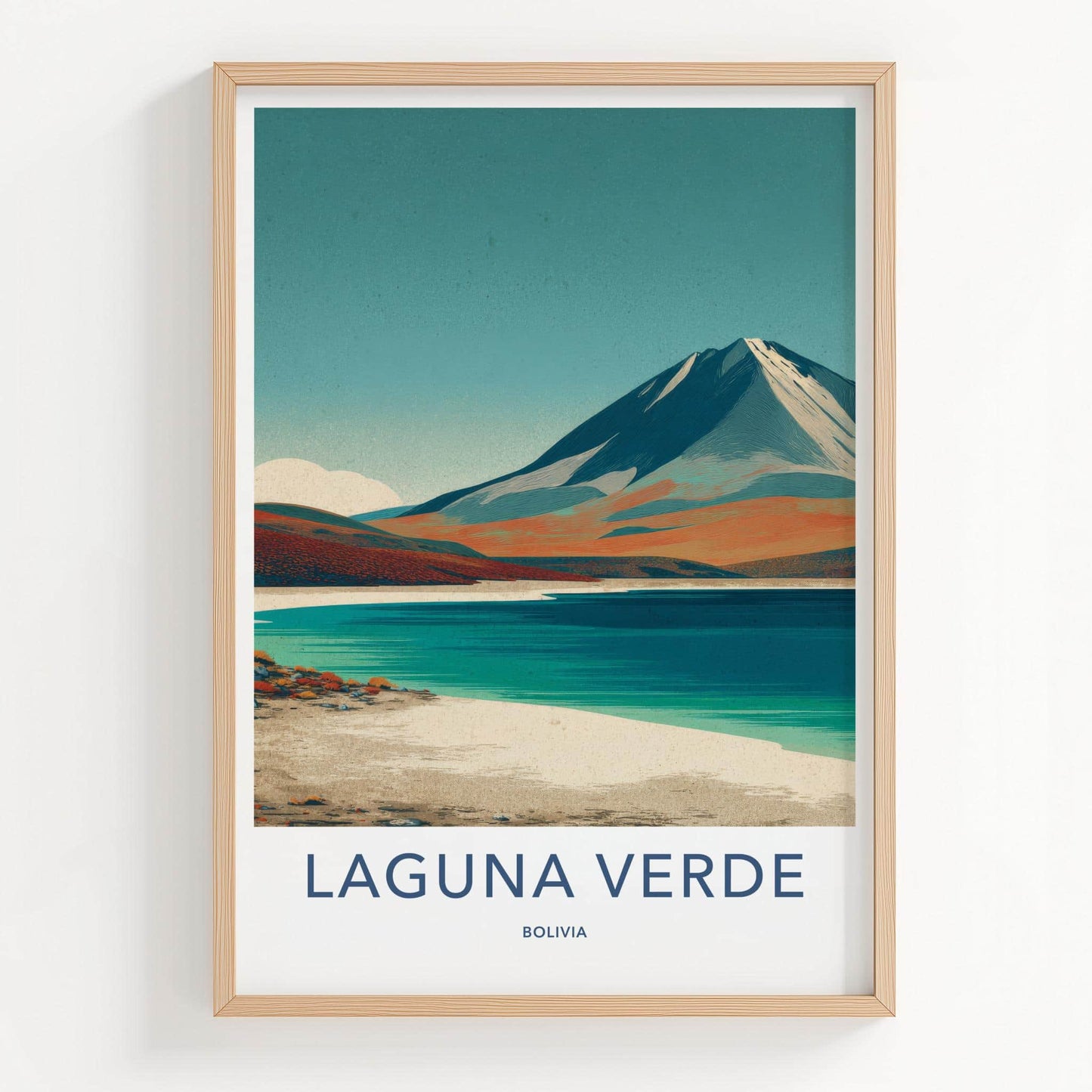 Laguna Verde Poster - Bolivia Travel Art - Turquoise Lake Mountain Gallery Art