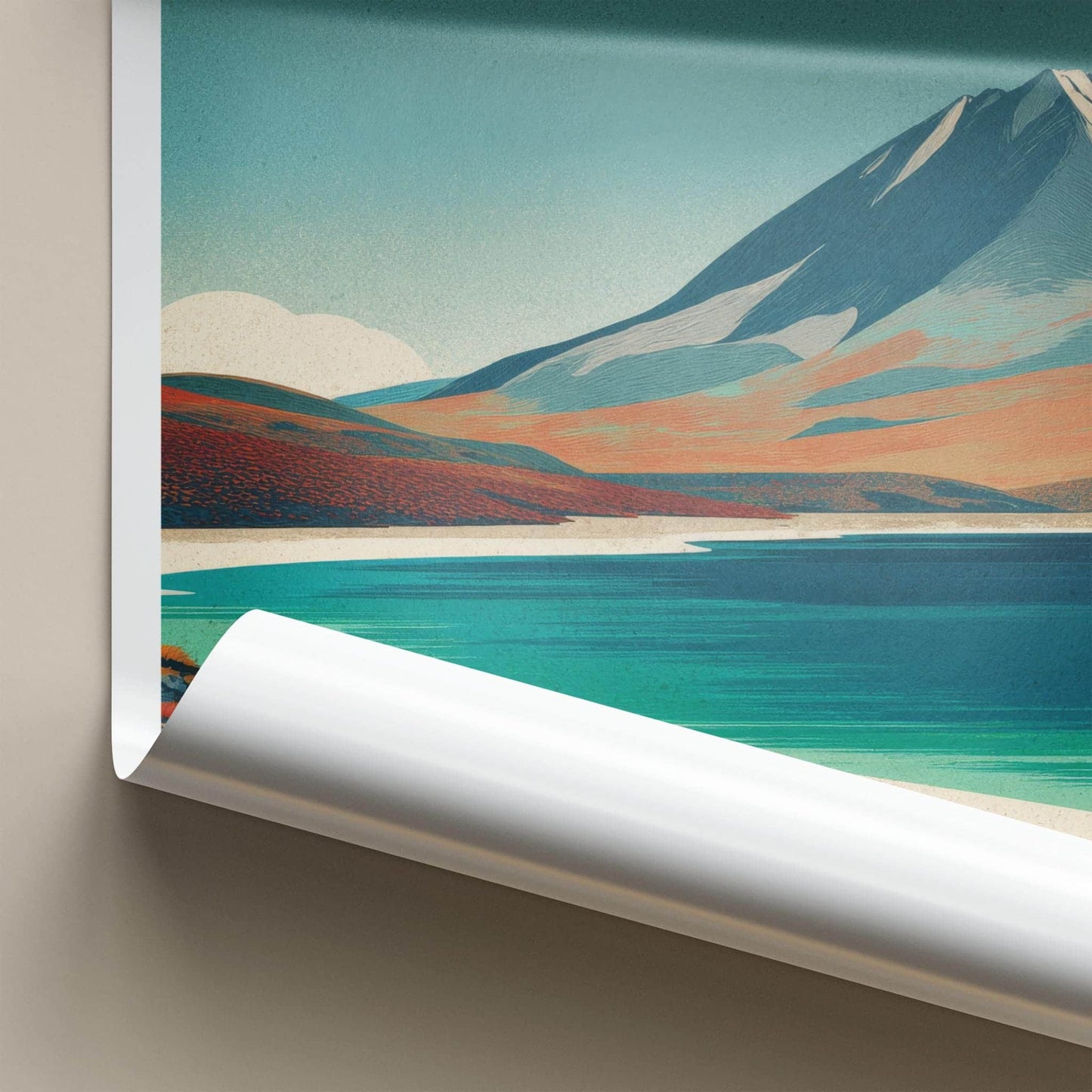 Laguna Verde Poster - Bolivia Travel Art - Turquoise Lake Mountain Gallery Art