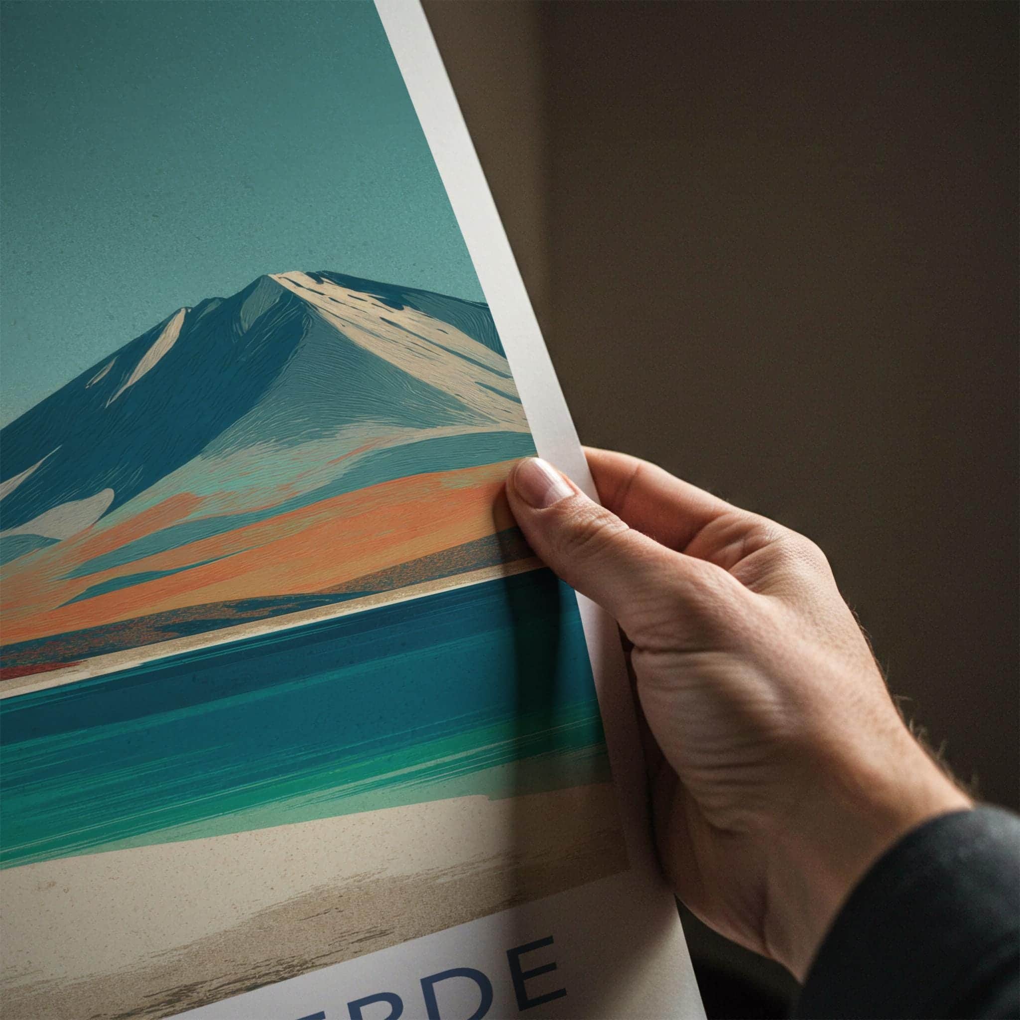 Laguna Verde Poster - Bolivia Travel Art - Turquoise Lake Mountain Gallery Art