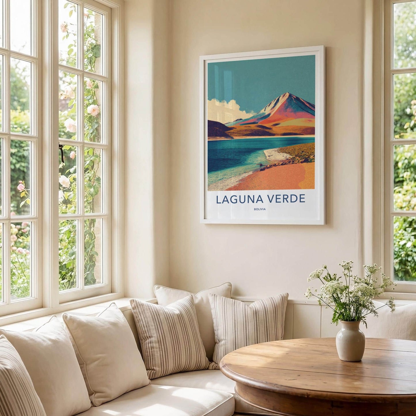 Laguna Verde Poster - Bolivia Travel Art - Vibrant Lake Mountain Home Decor
