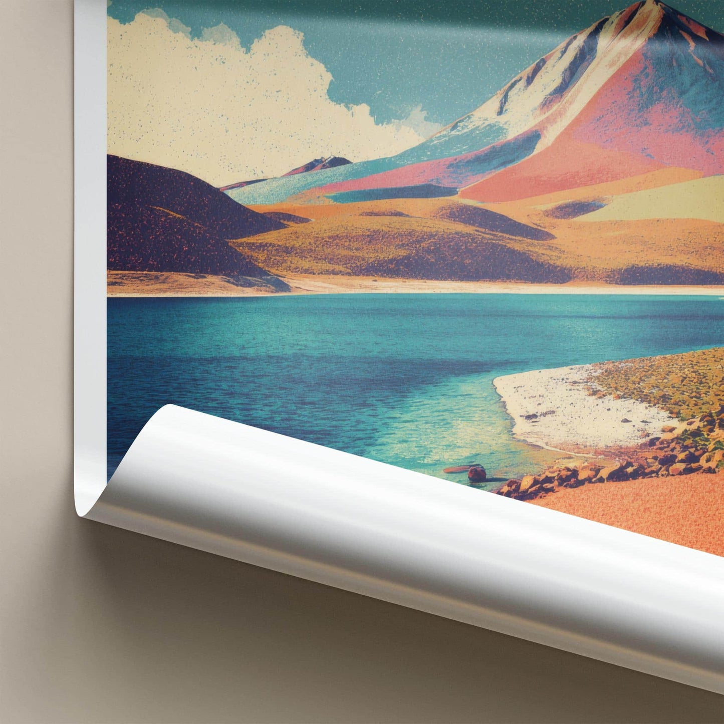 Laguna Verde Poster - Bolivia Travel Art - Vibrant Lake Mountain Home Decor