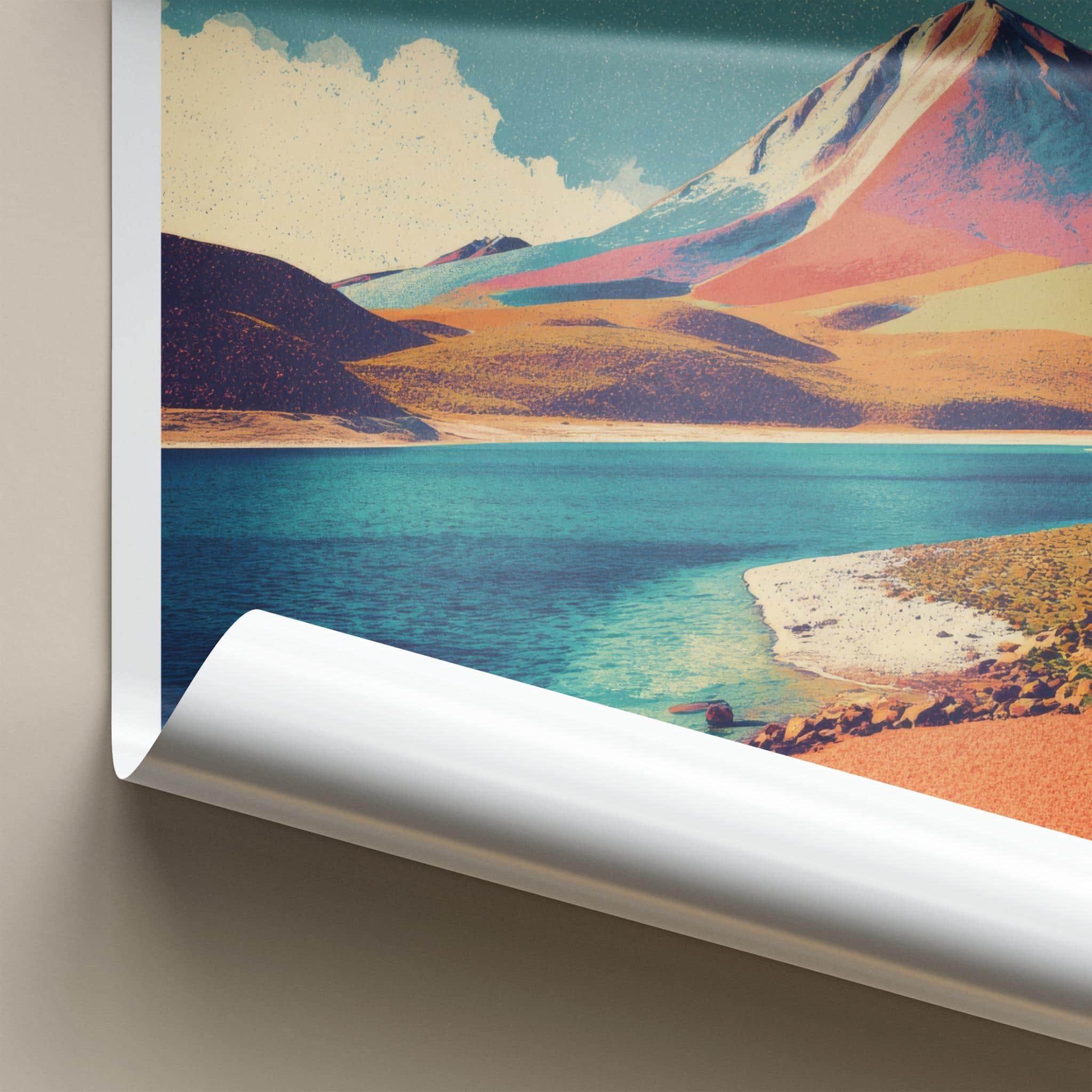 Laguna Verde Poster - Bolivia Travel Art - Vibrant Lake Mountain Home Decor