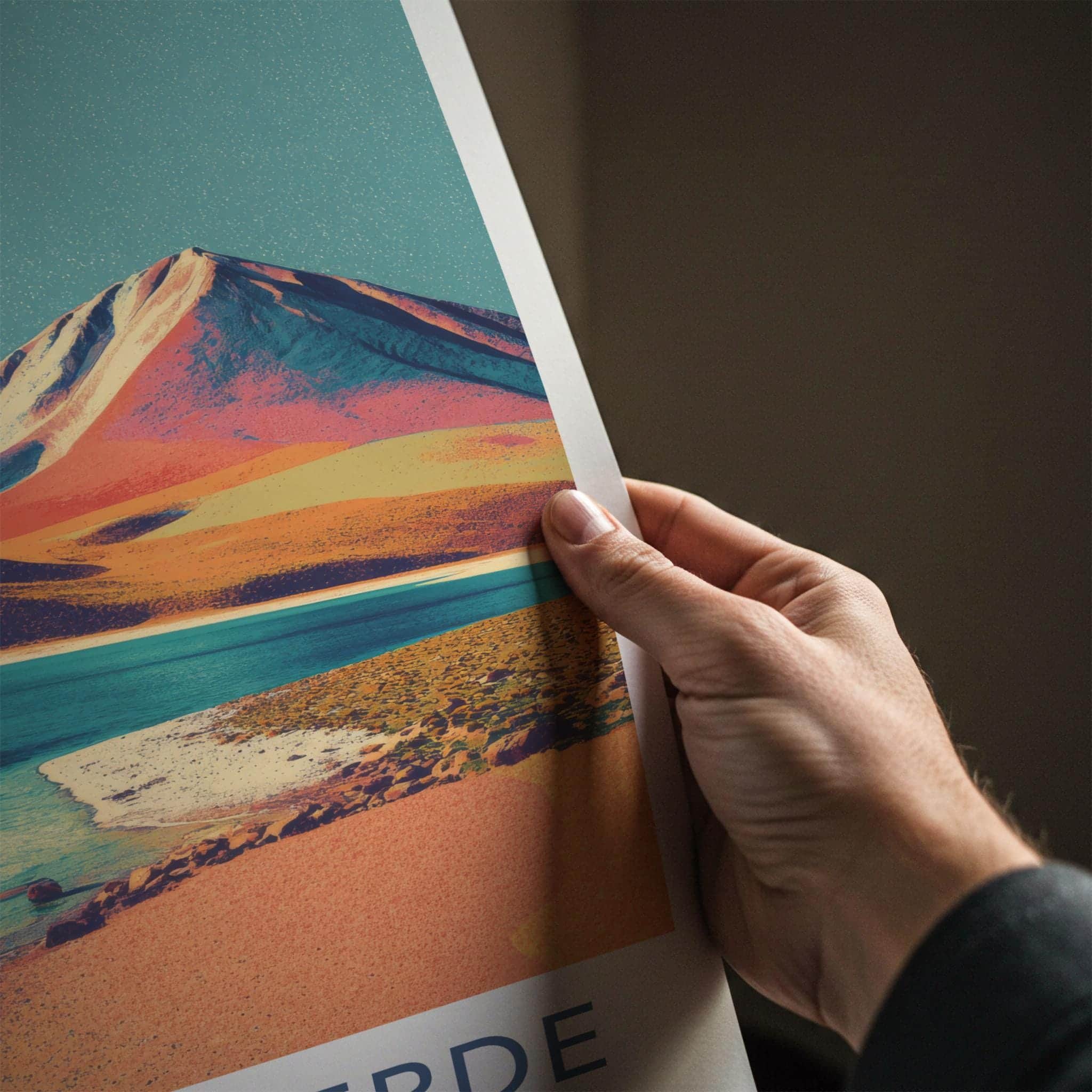 Laguna Verde Poster - Bolivia Travel Art - Vibrant Lake Mountain Home Decor