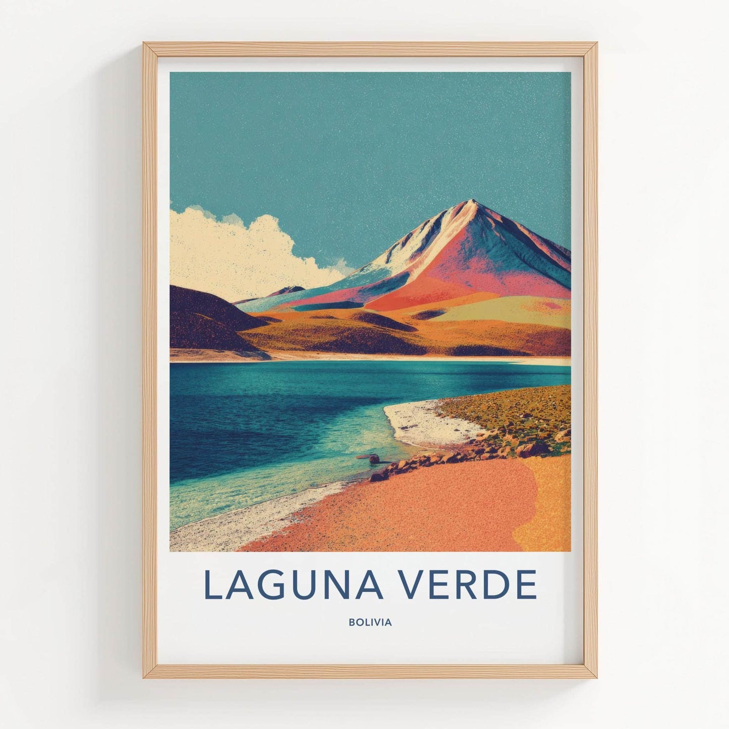 Laguna Verde Poster - Bolivia Travel Art - Vibrant Lake Mountain Home Decor