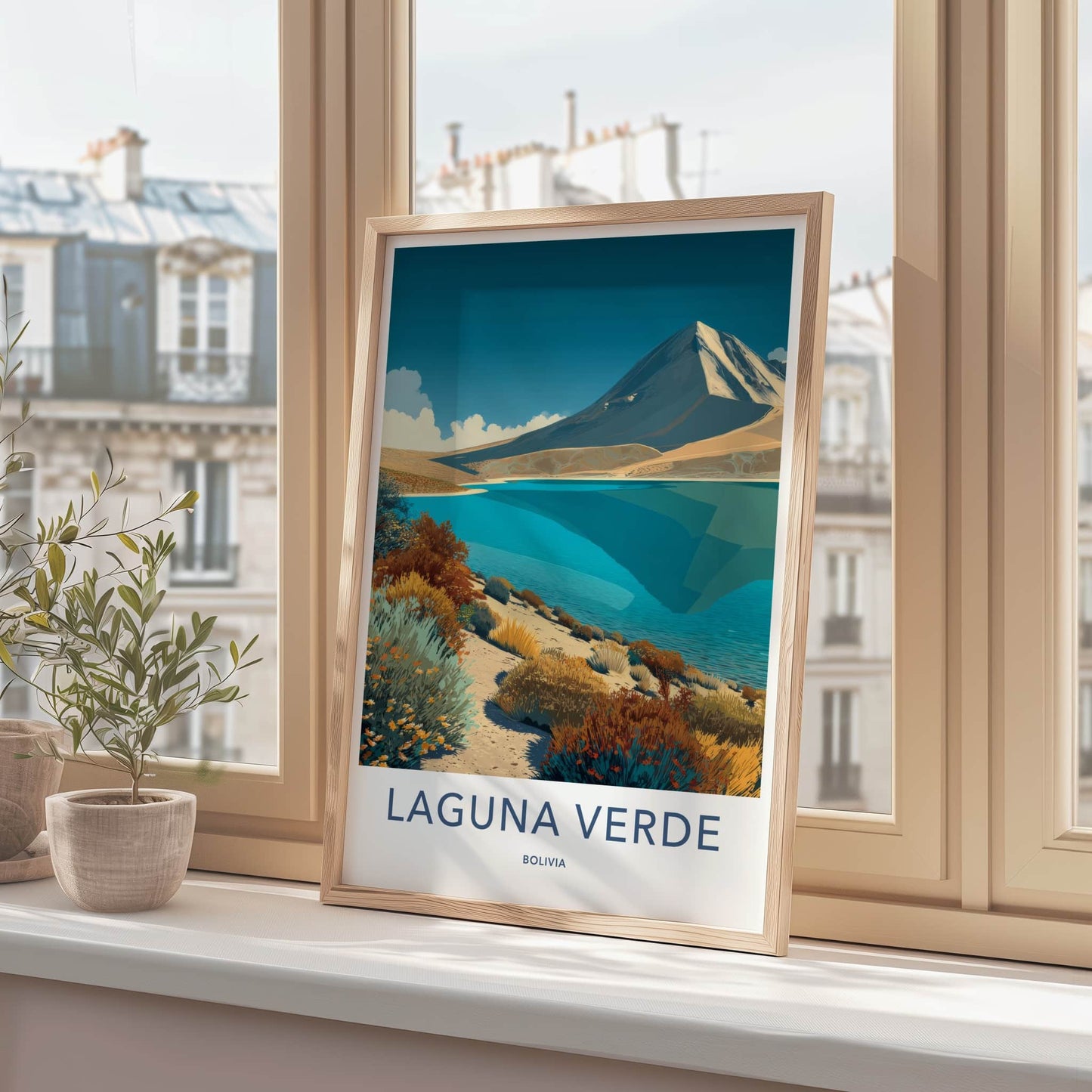 Laguna Verde Poster - Bolivia Vibrant Lake Shore Gallery Art