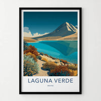 Laguna Verde Poster - Bolivia Vibrant Lake Shore Gallery Art