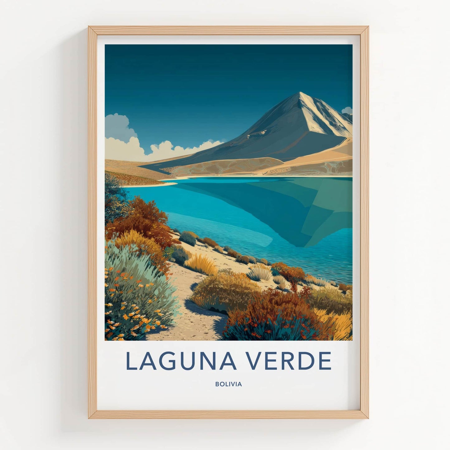 Laguna Verde Poster - Bolivia Vibrant Lake Shore Gallery Art