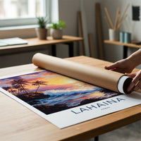 Lahaina Poster - Hawaii Travel Art - Tropical Ocean Sunset Wall Decor