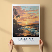 Lahaina Poster - Hawaii Travel Art - Tropical Sunset View Home Decor